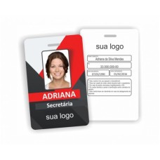 CRACHAS EM PVC - 4X1 Frente Colorido e Verso Impresso Dados em Preto (Apenas letras e números no verso)