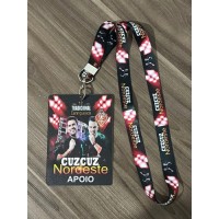 CREDENCIAIS / CRACHÁS PARA EVENTOS EM PVC 10×14 cm / COM CORDÃO PERSONALIZADO - 1 MOSQUETE