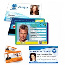 CARTEIRINHAS EM PVC - Impressão frente colorido sem limites de cores e verso com dados em preto
