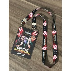 CREDENCIAIS / CRACHÁS PARA EVENTOS EM PVC 10×14 cm / COM CORDÃO PERSONALIZADO - 2 MOSQUETE